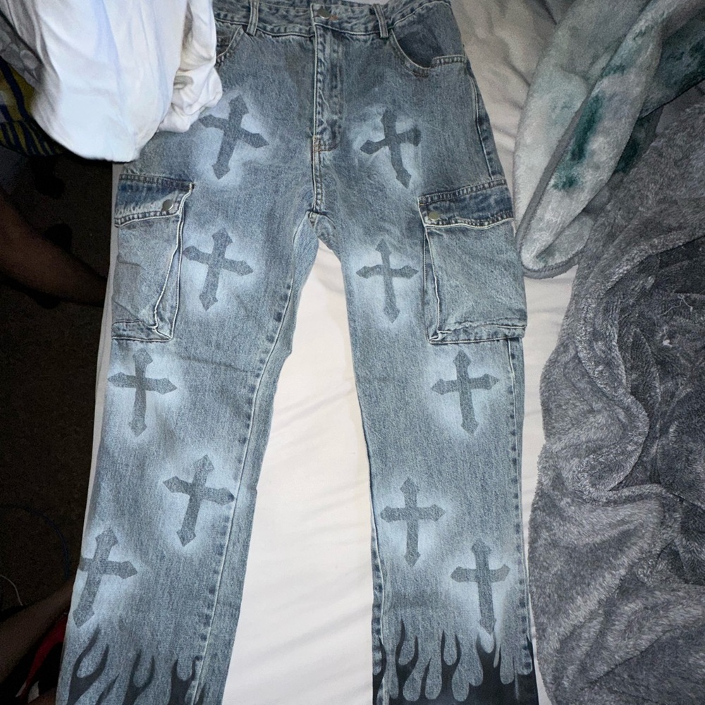 Custom cross cargo jeans